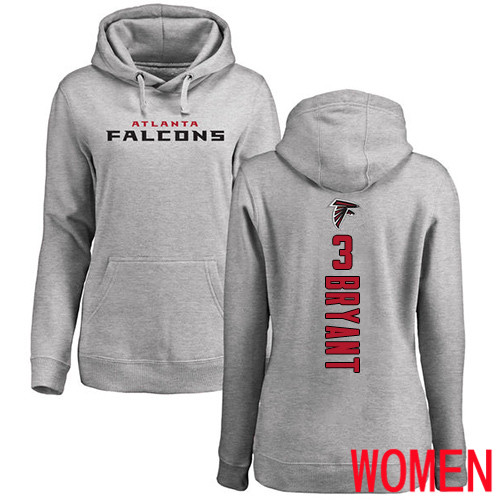 Atlanta Falcons Ash Women Matt Bryant Backer NFL Football #3 Pullover Hoodie Sweatshirts->women nfl jersey->Women Jersey